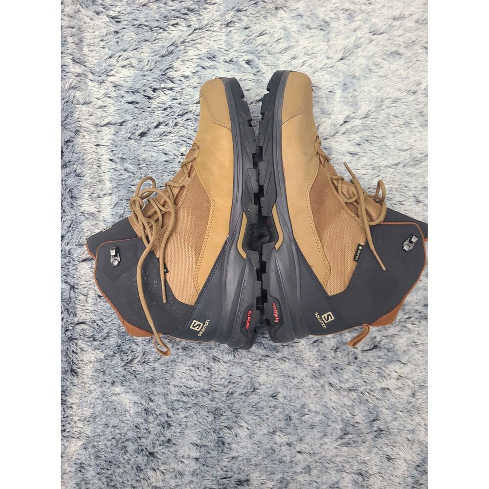 Salomon GORE-TEX Waterproof Hiking Boots – Brown/Tan – Contagrip Sole Men Sz 12 - Picture 3 of 9